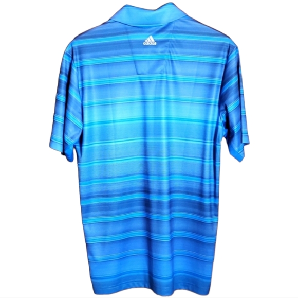 ADIDAS S CLIMA COOL BLUE OMBRE STRIPPED POLO - Picture 2 of 5